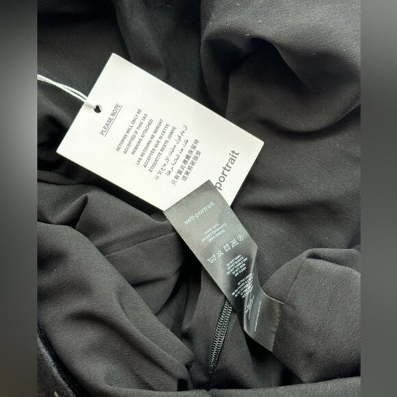 🆕 SELF-PORTRAIT 🧿NWOT Crystal Embellish Velvet Diamante Mini Dress, Sz US4 UK8 - Picture 13 of 16